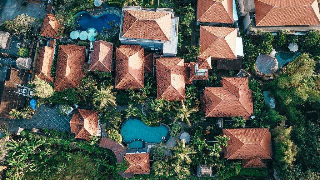 Letecký snímek ubytování Villa Sonia Ubud