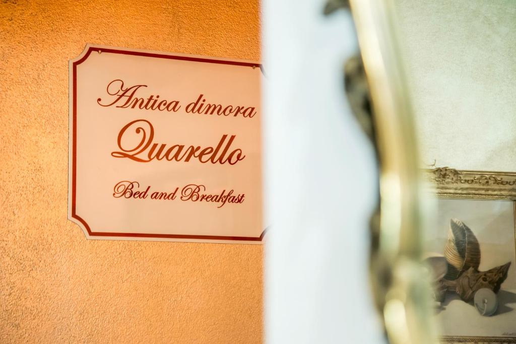 Certifikát, hodnocení, plakát nebo jiný dokument vystavený v ubytování B&b Antica Dimora Quarello
