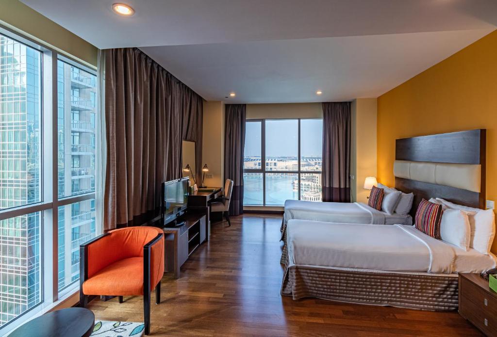 
Premium Twin Studio, Burj Khalifa/Fountain View, Non-Smoking, Complimentary Transfer to Kite Beach, Dubai Mall and Metro Station
