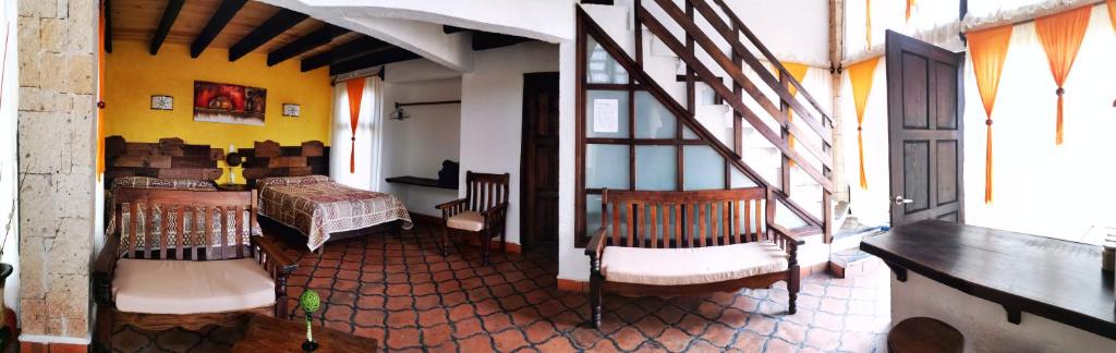 Posezení v ubytování Namasté Cabañas, Huasca de Ocampo