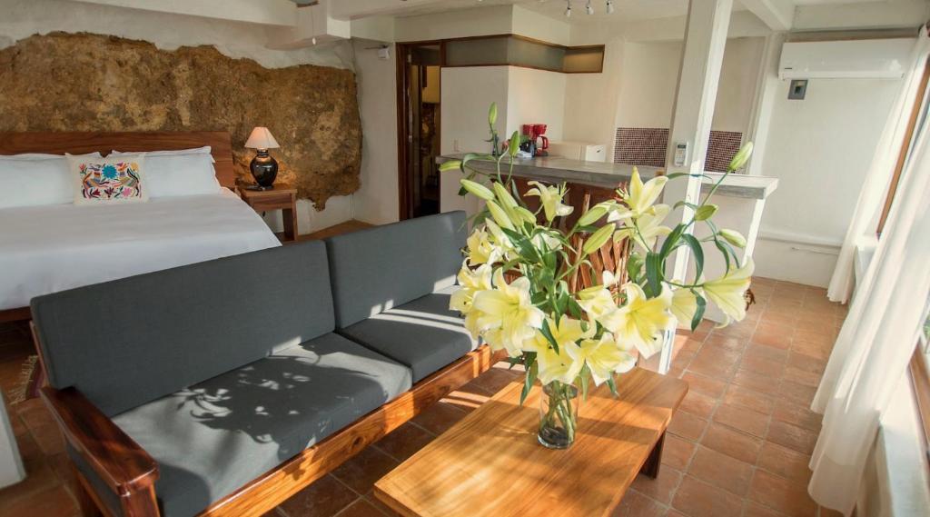 Villas Carrizalillo - Suite Met Kingsize Bed En Uitzicht Op Zee