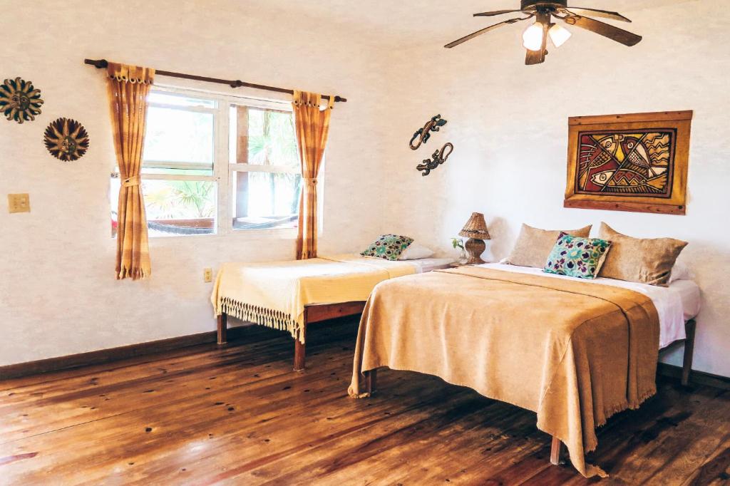 Voodi või voodid majutusasutuse Hotel Posada Las Orquídeas,West End toas