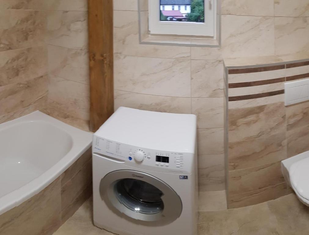 Baðherbergi á Apartmány Meandry