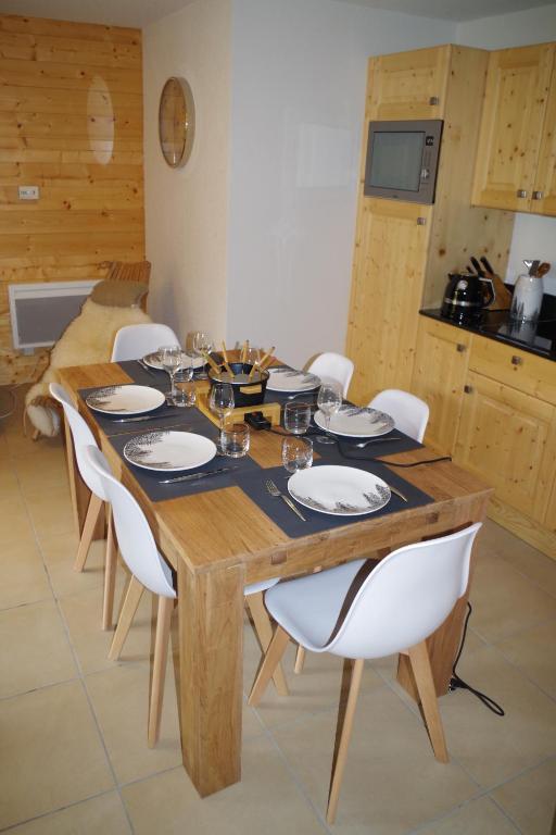 Kuchyň nebo kuchyňský kout v ubytování Résidence : Le Crystal Chalet