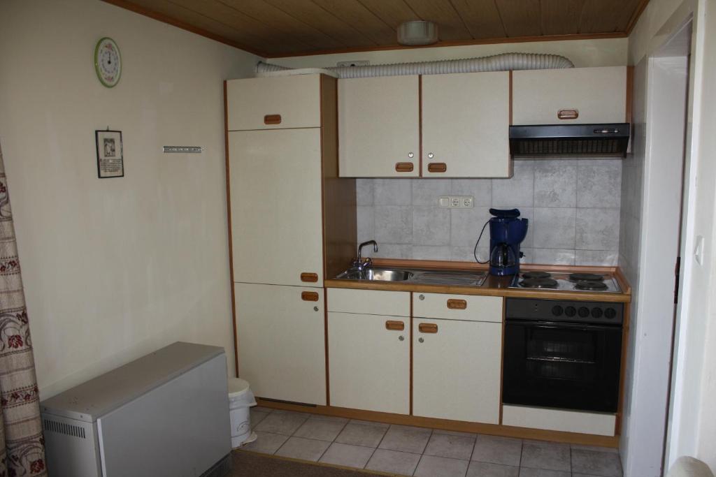 Kuchyň nebo kuchyňský kout v ubytování Haus Rosenauer Zimmer & Ferienwohnungen