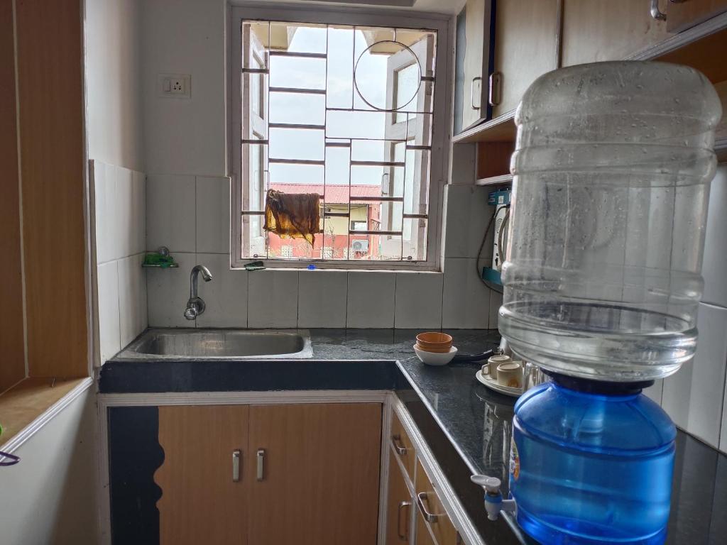 Kuchyň nebo kuchyňský kout v ubytování NIRMAN beach homestay