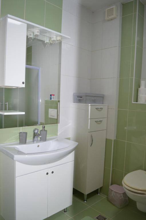 Apartman Erna في سراييفو: حمام مع حوض ومرحاض