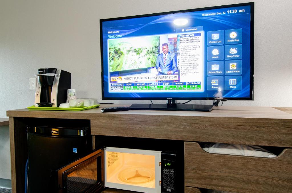 TV a/nebo společenská místnost v ubytování Hotel Lydia
