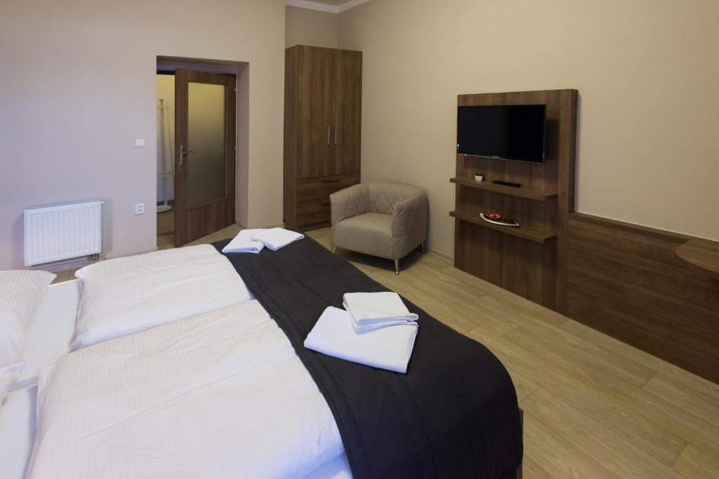 TV a/nebo společenská místnost v ubytování Penzion Apartmány Resident