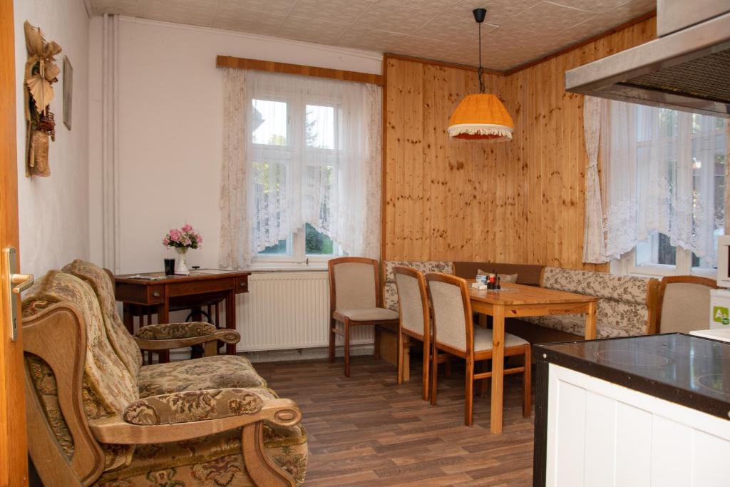 Posezení v ubytování Apartmány U Kocoura pod Klínovcem
