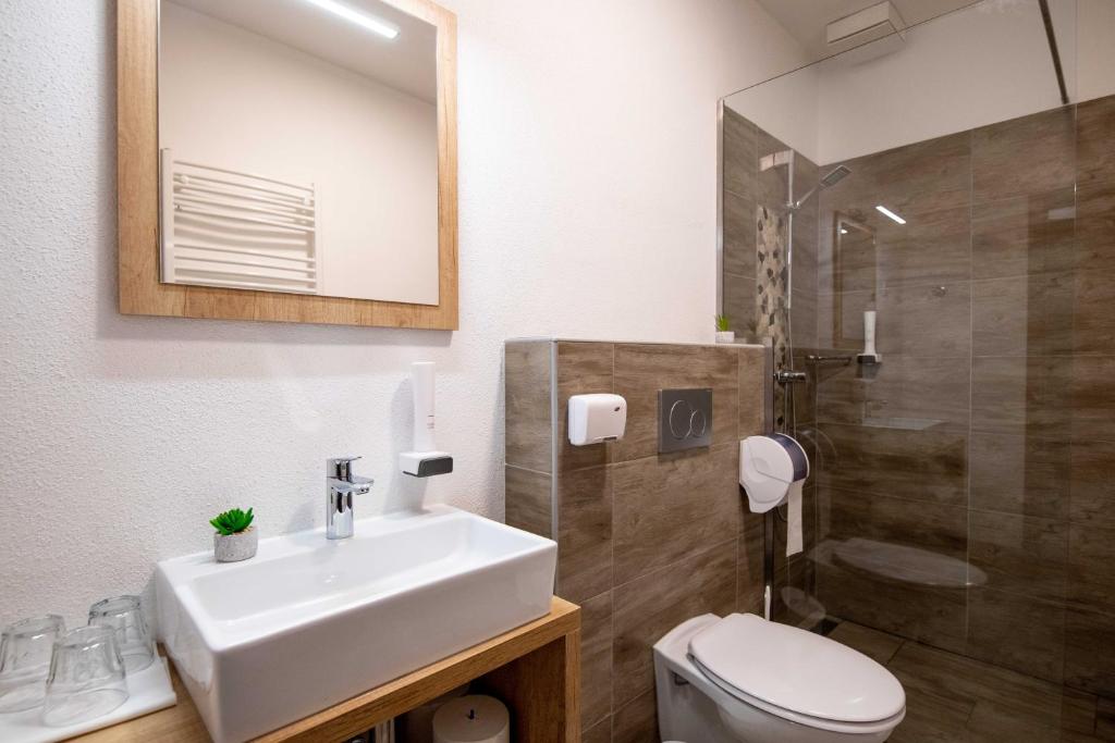 Koupelna v ubytování Guesthouse Stari Mayr