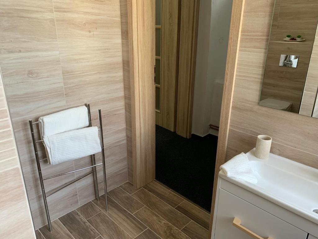 Koupelna v ubytování Apartmán Alesta Bruntál