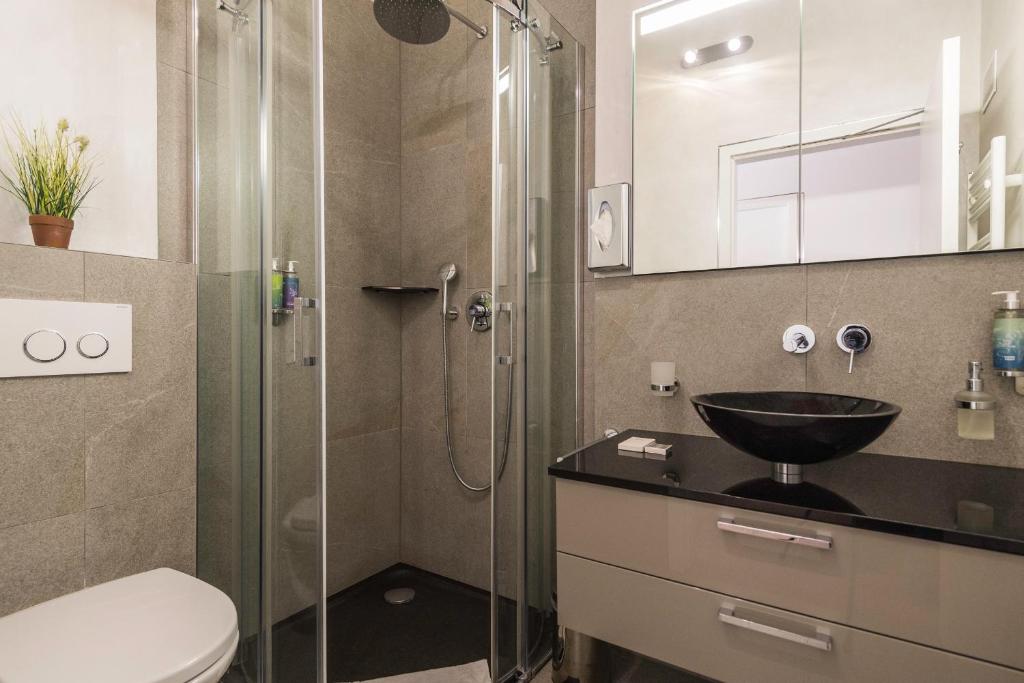 Koupelna v ubytování Matthiol Appartements