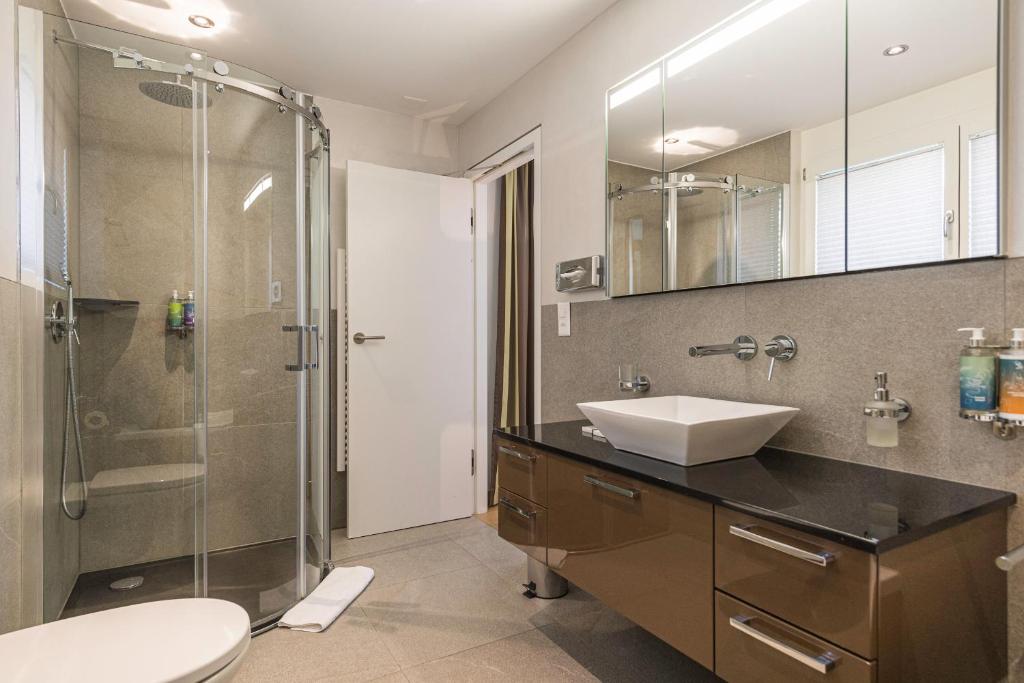 Koupelna v ubytování Matthiol Appartements