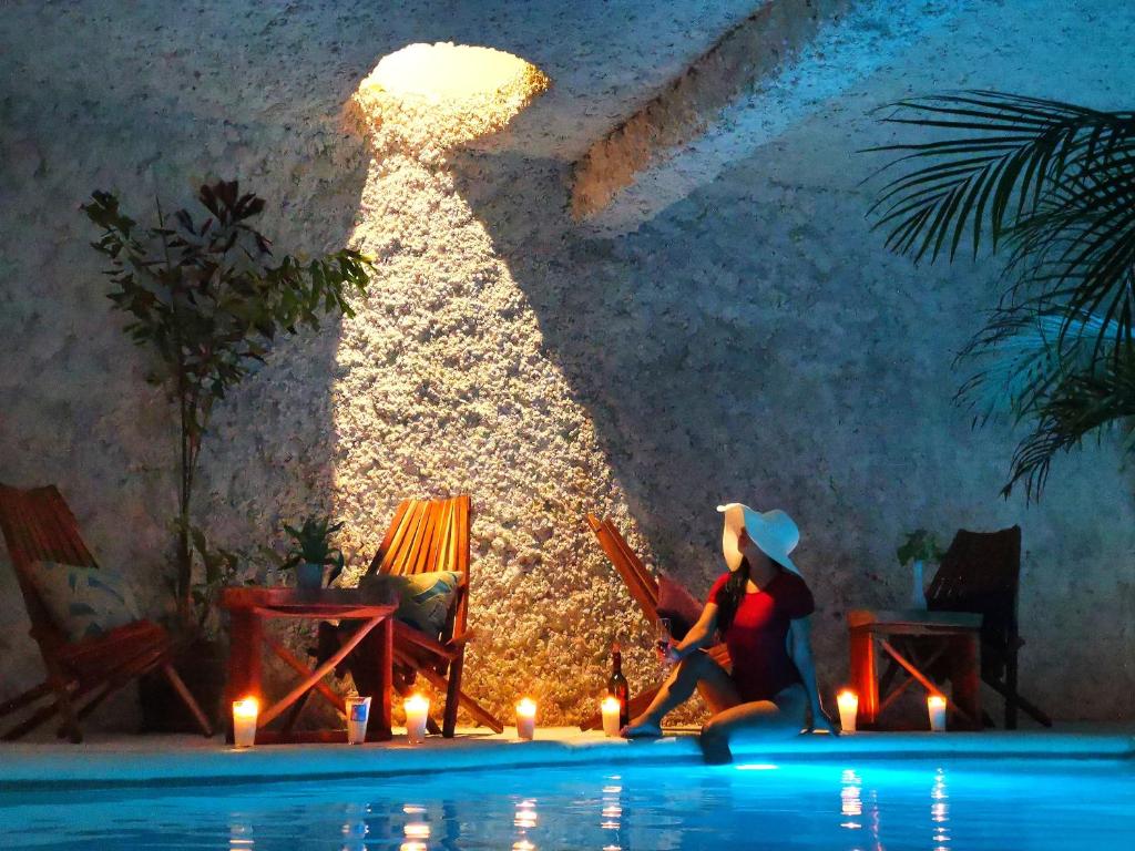 Bazén v ubytování Mayan Majesty Boutique Hotel nebo v jeho okolí