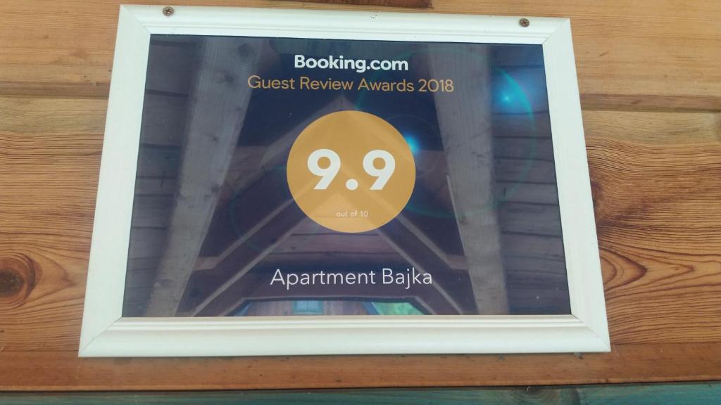 Certifikát, hodnocení, plakát nebo jiný dokument vystavený v ubytování Apartment Bajka