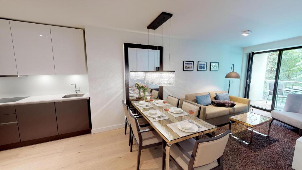 Kuchyň nebo kuchyňský kout v ubytování White Pearl Apartment 1.06