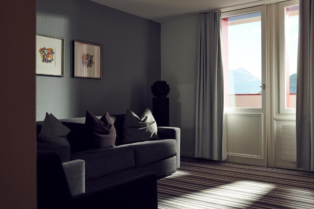 Posezení v ubytování Hotel Vitznauerhof - Lifestyle Hideaway at Lake Lucerne