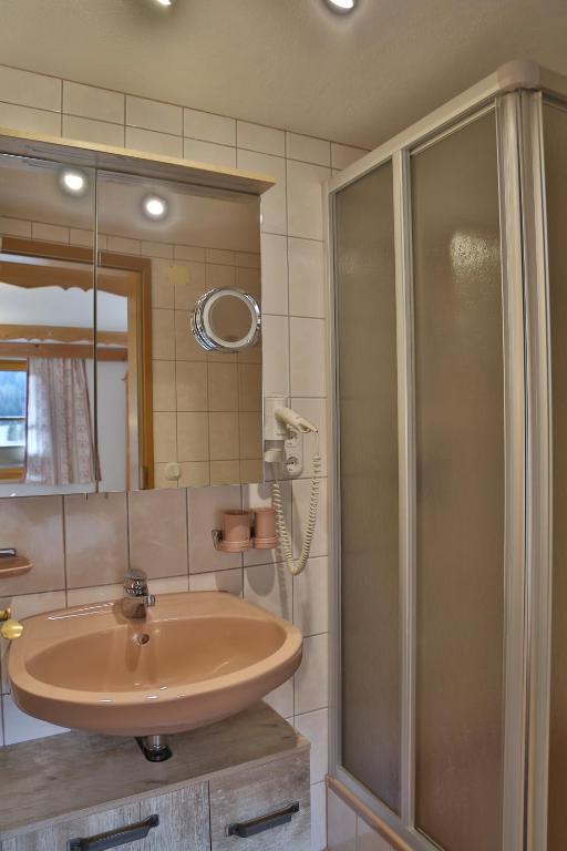 Koupelna v ubytování Bauernhof Waldesruh