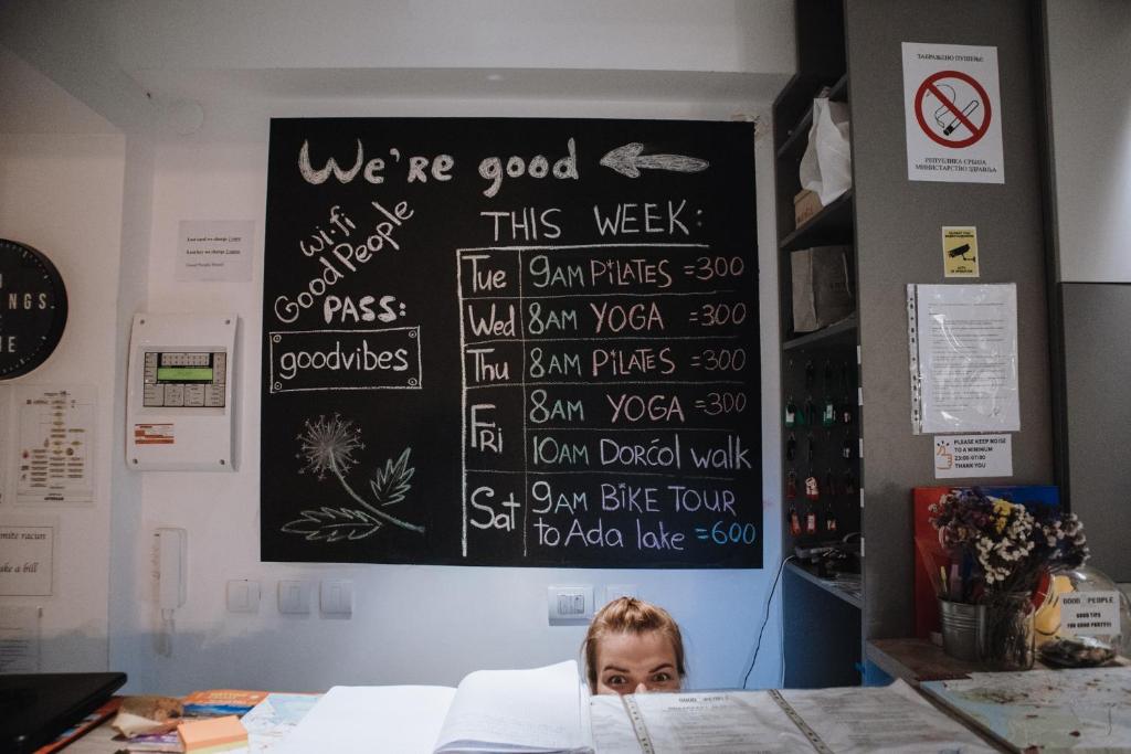 Certifikát, hodnocení, plakát nebo jiný dokument vystavený v ubytování Good People Design Hostel