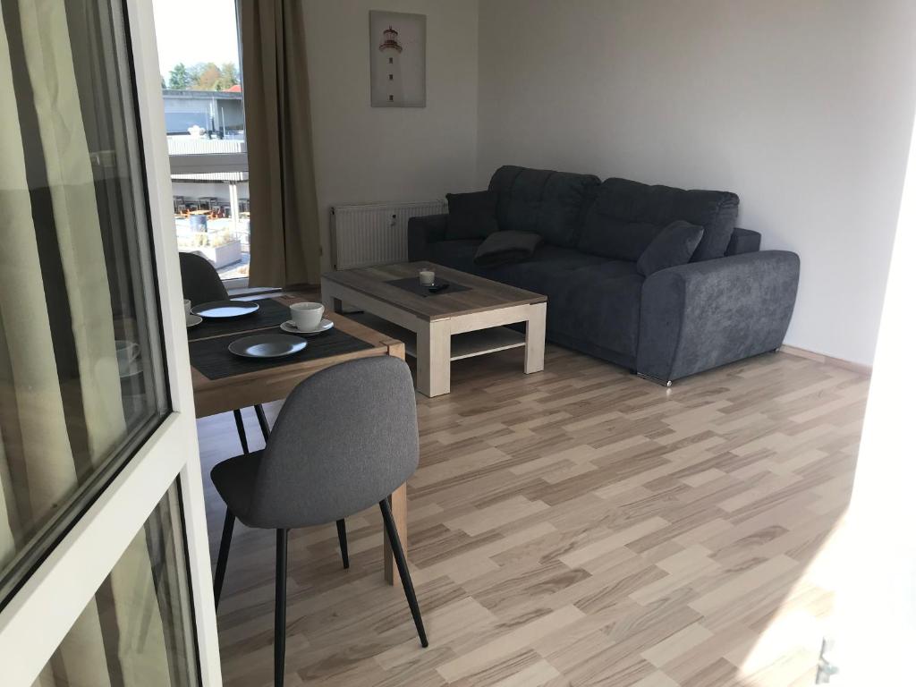 Posezení v ubytování Hafenapartments-Aurich