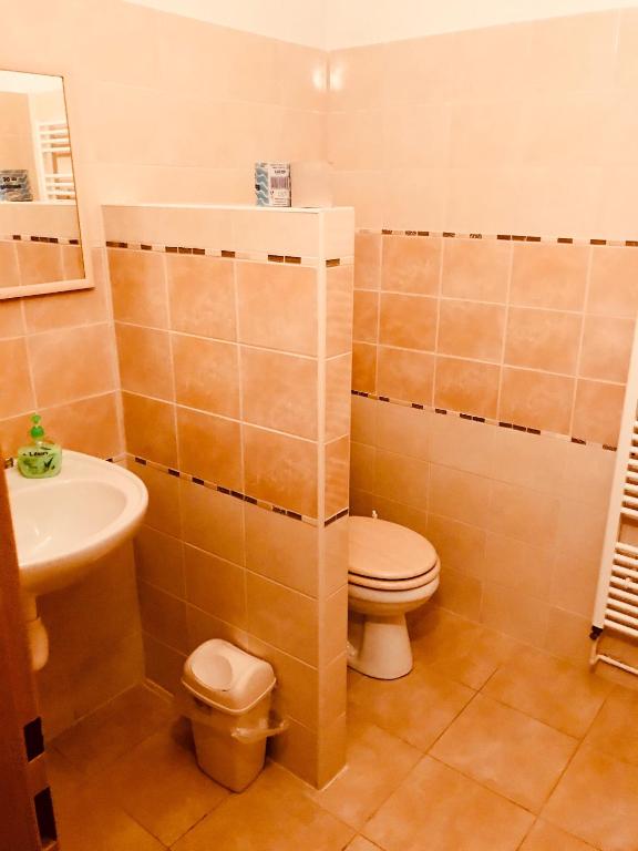 Koupelna v ubytování Restaurace penzion Pod Šumárníkem