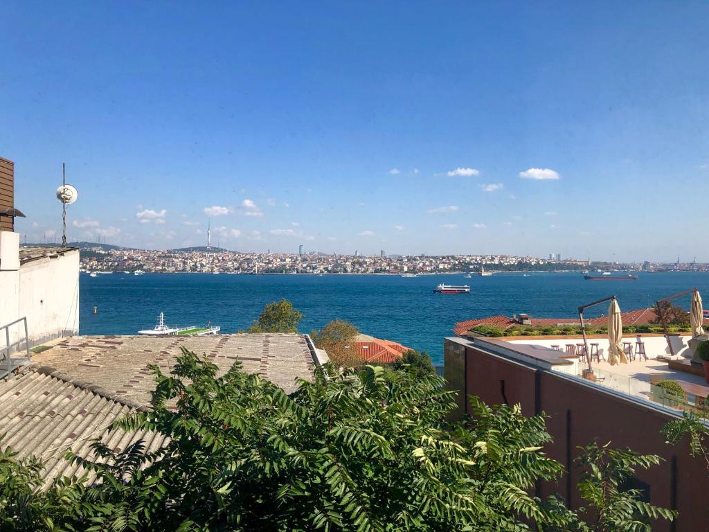 a view of a large body of water from a building at Cihangir, Taksim, İstanbul Bosphorus View in Istanbul