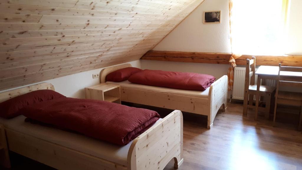 Postel nebo postele na pokoji v ubytování Ferienhaus Buxbaum