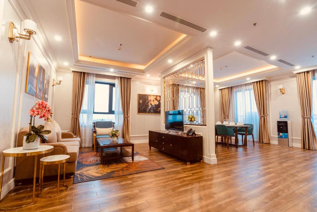 Khu vực ghế ngồi tại Victory Apartment