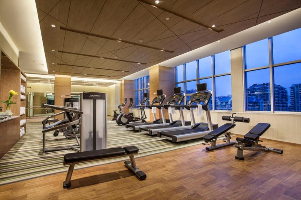 Fitness centrum a/nebo fitness zařízení v ubytování Somerset Wusheng Wuhan