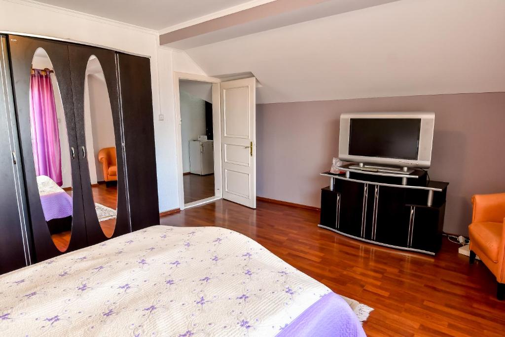 Un televizor și/sau centru de divertisment la Motel Perla Sigheteana