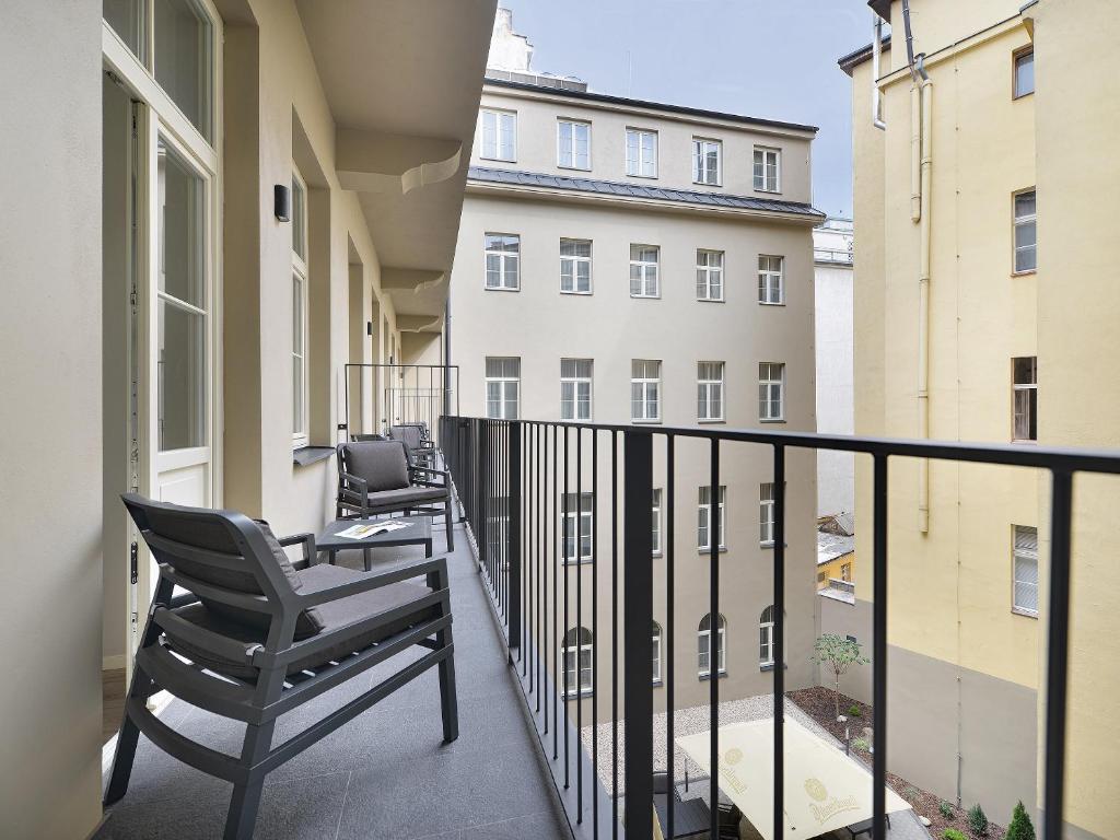 Balkón nebo terasa v ubytování EA Hotel New Town