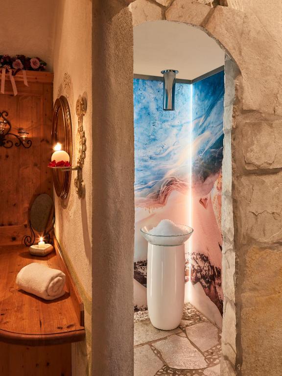 Koupelna v ubytování Hotel Al Sonnenhof