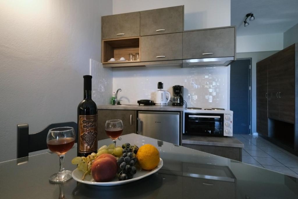 Kuchyň nebo kuchyňský kout v ubytování Poledas Apartments