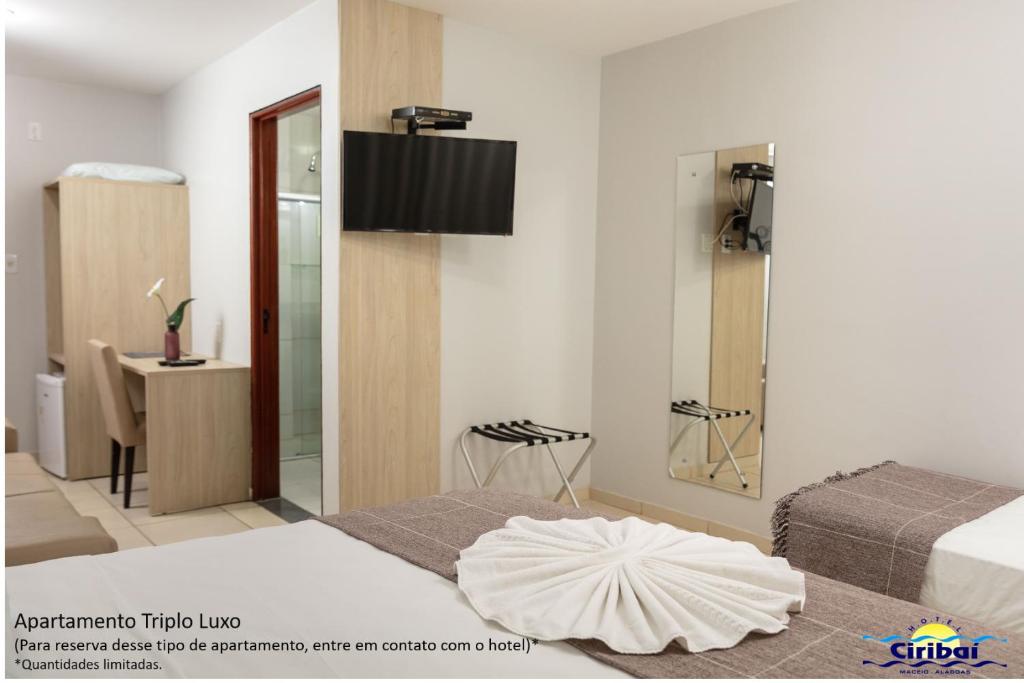 TV a/nebo společenská místnost v ubytování Hotel Ciribaí