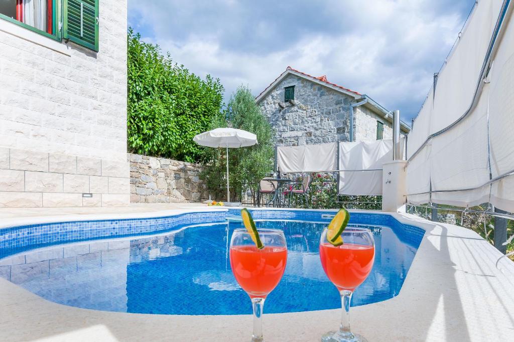 Bazén v ubytování Villa Holiday home Zvecanje nebo v jeho okolí