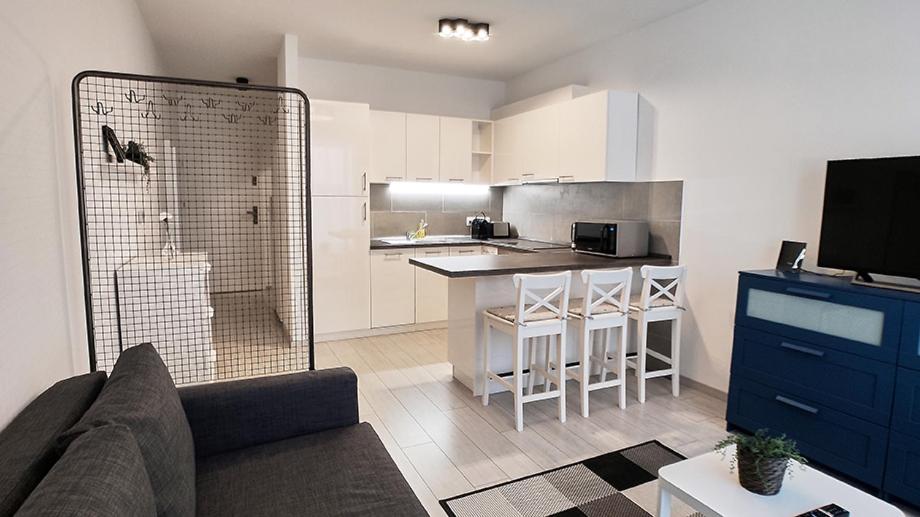 Kuchyň nebo kuchyňský kout v ubytování Piacsek Apartmanház