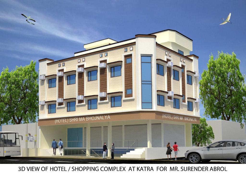 a rendering of a building with people in front of it at Abrol residency in Katra