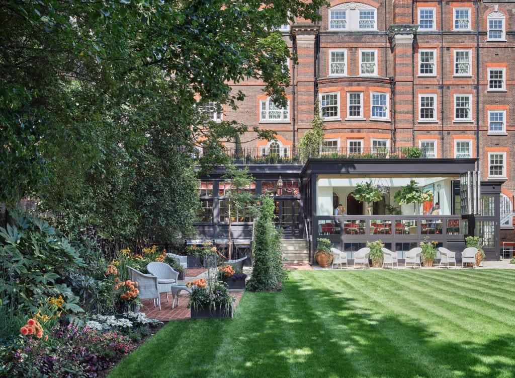 a garden in front of a building at The Goring in London