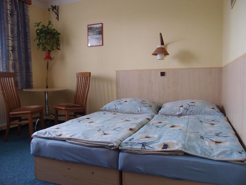 Postel nebo postele na pokoji v ubytování Penzion Cabák