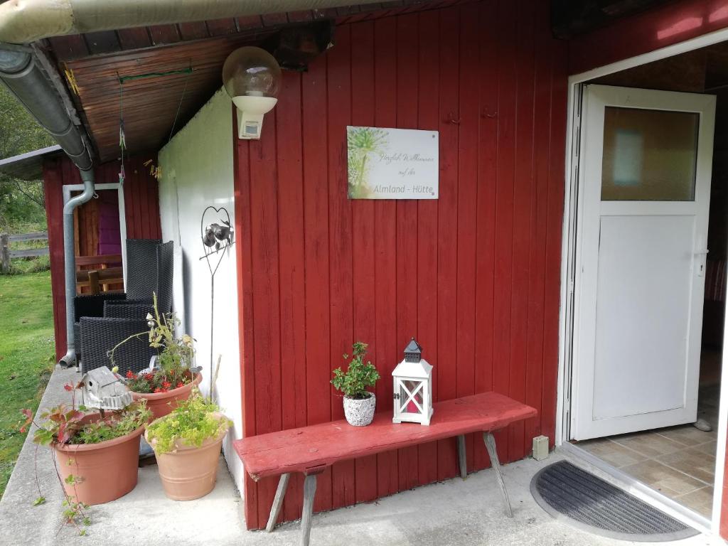 Zahrada ubytování Almland Hütte