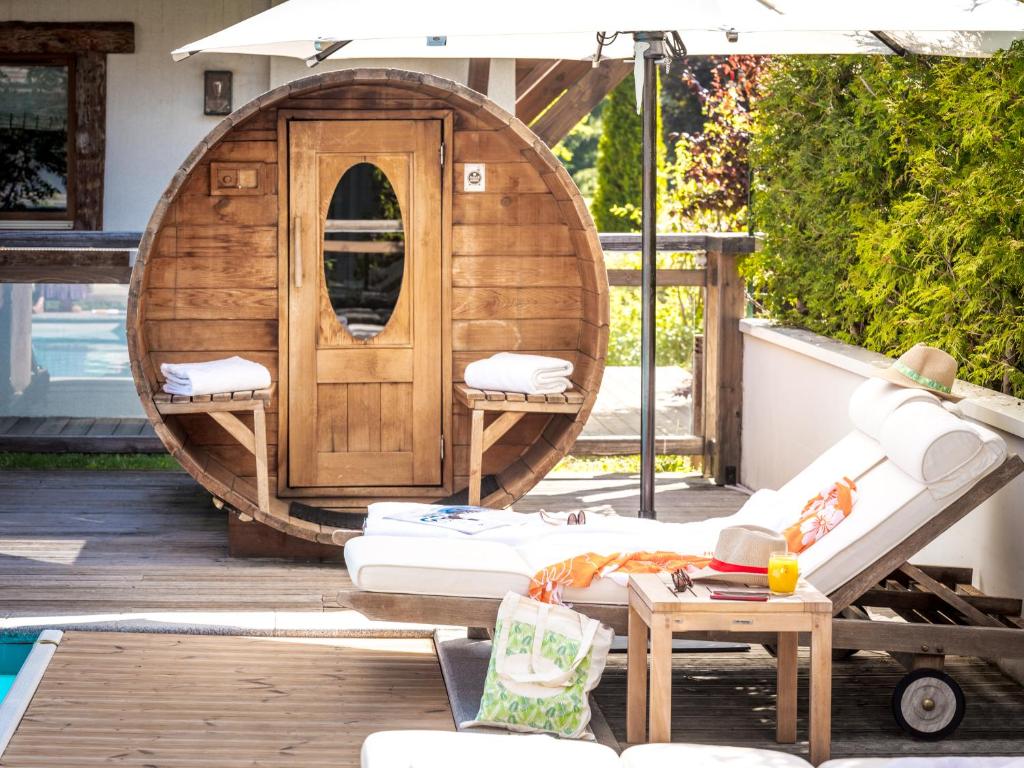 Zahrada ubytování Les Loges Blanches Megève