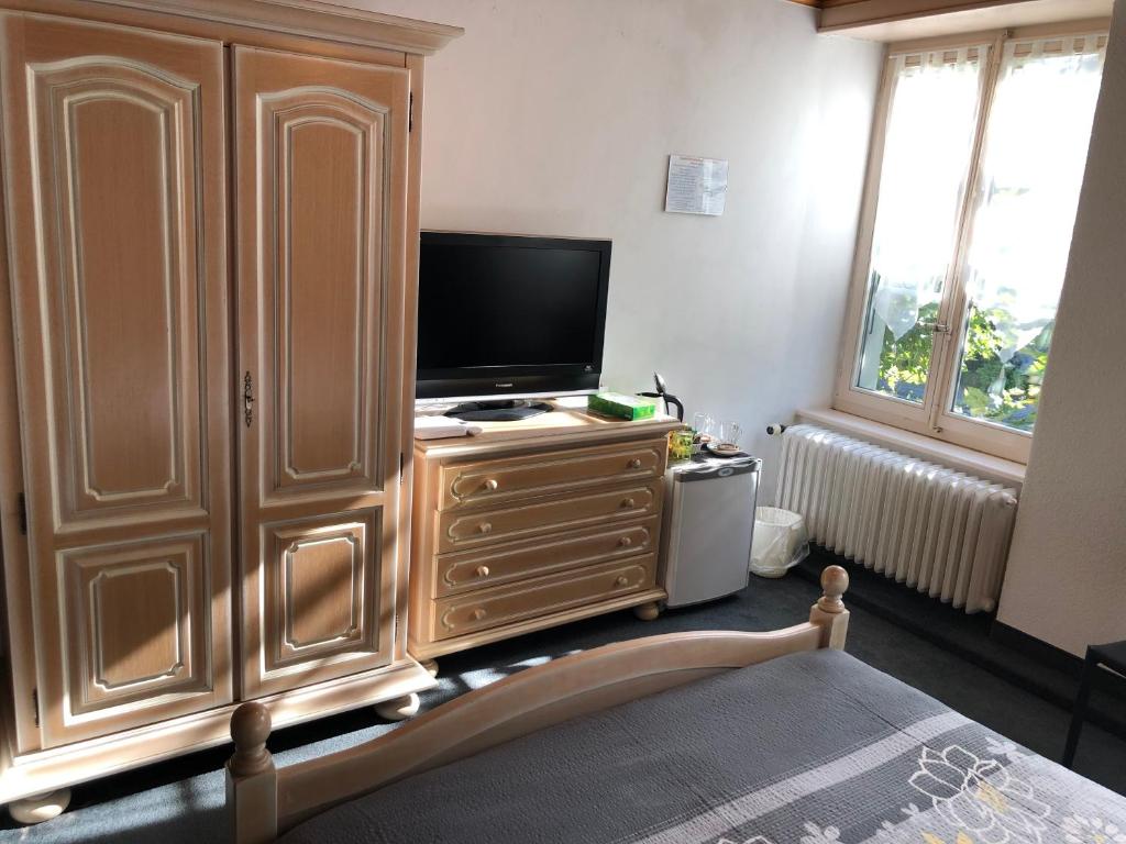 TV a/nebo společenská místnost v ubytování Le Bras d'Or