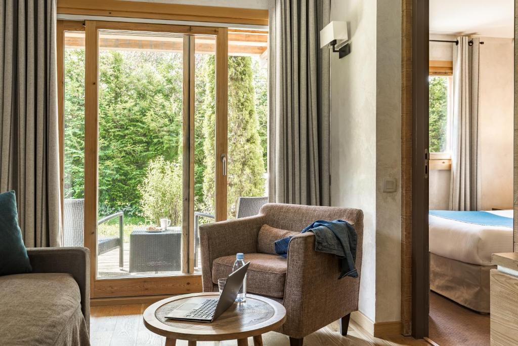 Posezení v ubytování Les Loges Blanches Megève