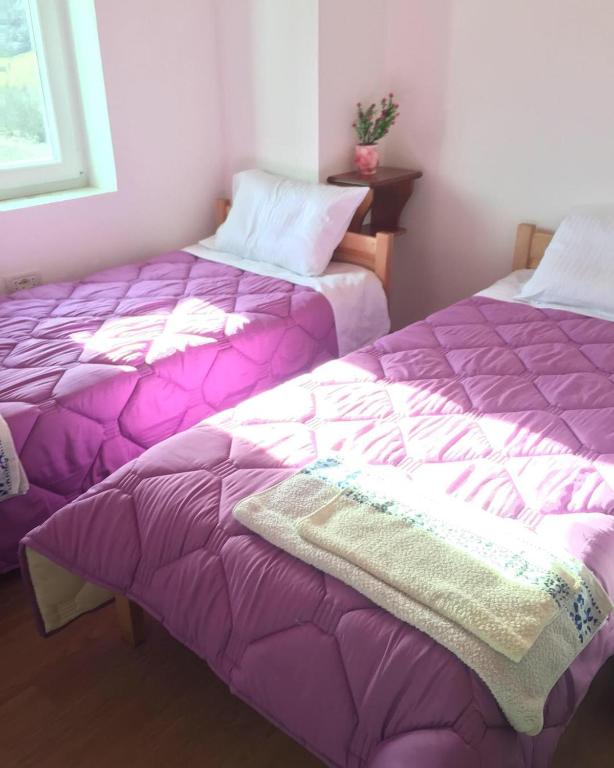 Łóżko lub łóżka w pokoju w obiekcie Guesthouse Makry