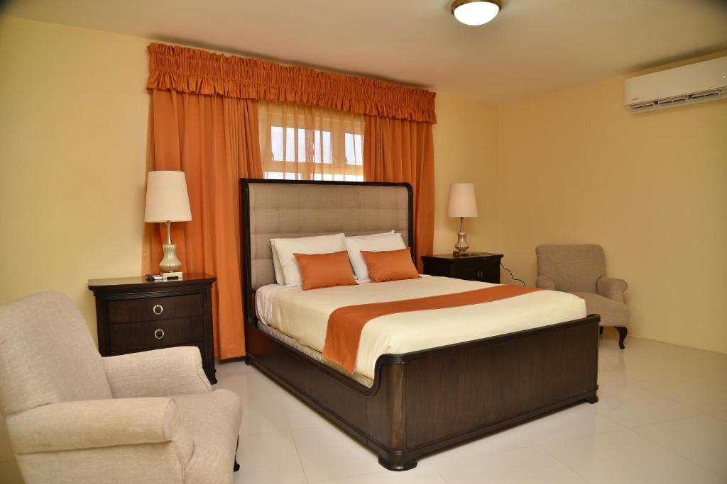 Uma cama ou camas num quarto em Hotel Grand A View