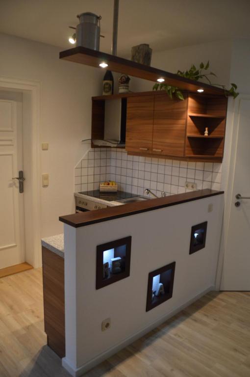 Kuchyň nebo kuchyňský kout v ubytování Wohnen im Fachwerkhaus