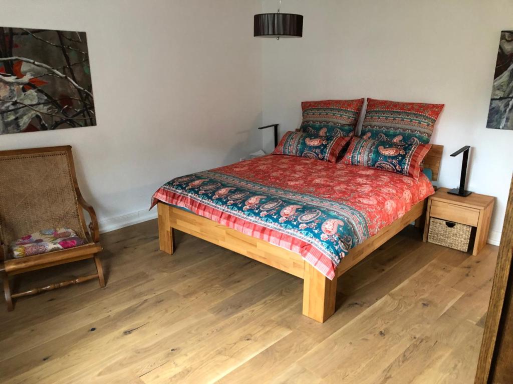 Postel nebo postele na pokoji v ubytování Storchenhaus Bremm
