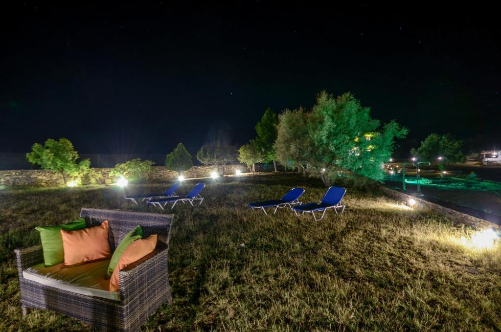 A garden outside Theonis Villas
