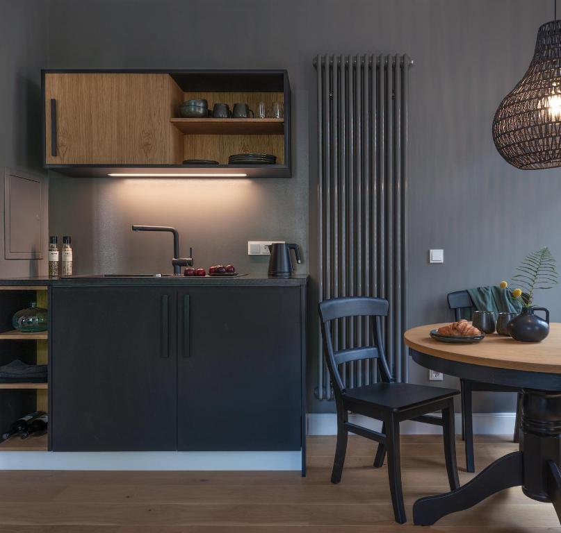 Kuchyň nebo kuchyňský kout v ubytování Konrads Limburg - Hotel & Gästehaus